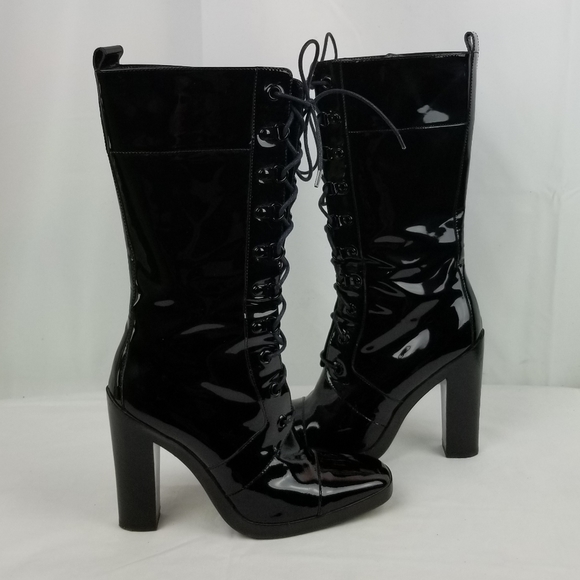 Balenciaga Shoes - Balenciaga Lace Up Block Heels Boots size 37.5